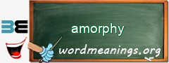 WordMeaning blackboard for amorphy